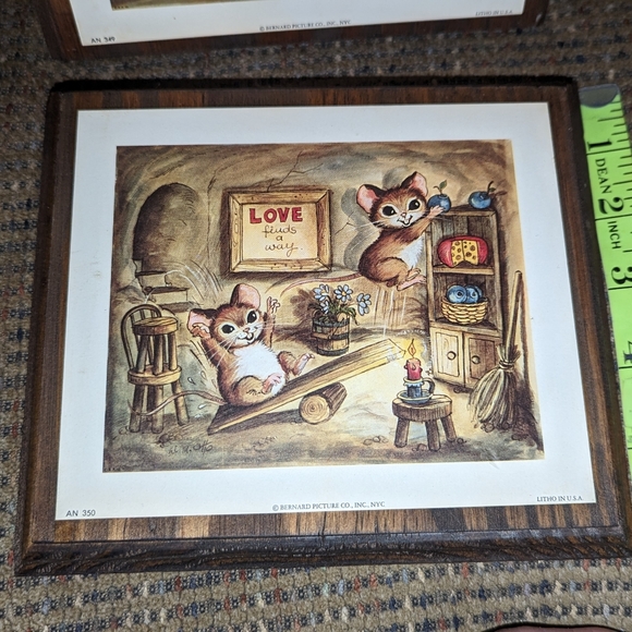 Set of Vintage Litho wood plaques - Picture 2 of 5